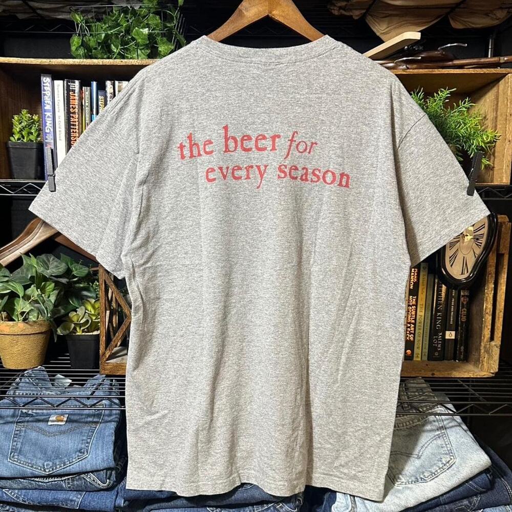 Vintage 90s Northern Light Beer Tee Gray and Red Double Sided Shirt Mens XL
